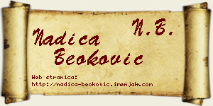 Nadica Beoković vizit kartica
